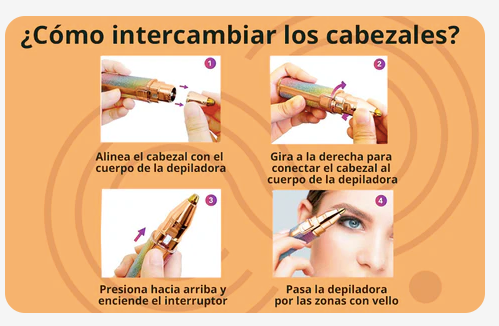 Depiladora facial 2 en 1 | Efecto purpurina