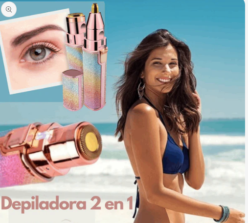Depiladora facial 2 en 1 | Efecto purpurina